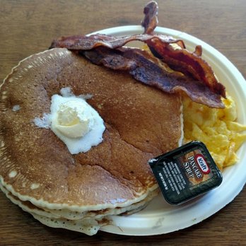 Konito's Cafe - Pancakes, bacon & scrambled eggs plate - Breakfast & Brunch Near Me - San Diego, California Konito's Cafe - Pancakes, bacon & scrambled eggs plate - Breakfast & Brunch Near Me - San Diego, California