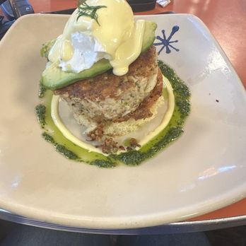 Snooze, an A.M. Eatery - Parmesan-Panko Crab Cake Benedict* - Breakfast & Brunch Near Me - Tucson, Arizona