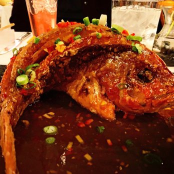 Le Colonial - Ca Chien Saigon - Crispy Whole Red Snapper, Spicy Garlic Glaze - Vietnamese Near Me - Chicago, Illinois