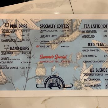 Phin Smith - Current Menu(9/6/2019) - Coffee & Tea Near Me - Garden Grove, California