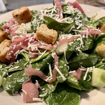 Kool Beanz Cafe - Started off with the spinach & pickled red onion salad. Extremely tasty and large enough to feed four people. - New American Near Me - Tallahassee, Florida Kool Beanz Cafe - Started off with the spinach & pickled red onion salad. Extremely tasty and large enough to feed four people. - New American Near Me - Tallahassee, Florida