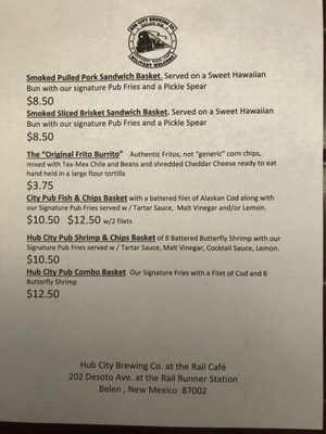 Menu photo 2 Hub City Brewing Belen, NM