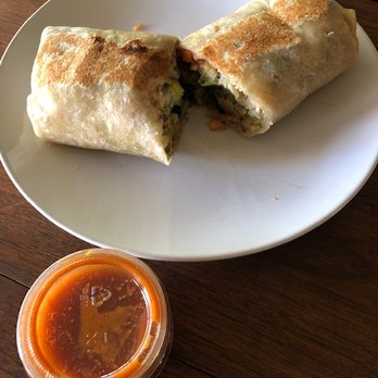 Chispa's - Veggie burrito with hot salsa - Mexican Near Me - Scottsdale, Arizona