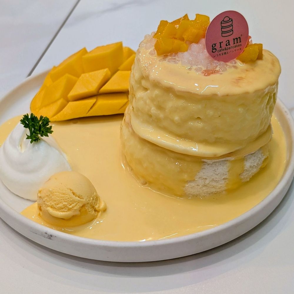Gram Cafe & Pancakes - Mango Souffle Pancake! Yum!!!! - Japanese Near Me - Monterey Park, California Gram Cafe & Pancakes - Mango Souffle Pancake! Yum!!!! - Japanese Near Me - Monterey Park, California