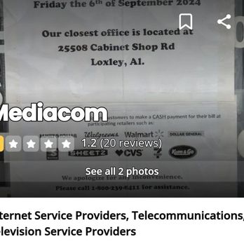 Mediacom - Bye bye to a intolerable organization!! - Internet Service Providers Near Me - Gulf Shores, Alabama