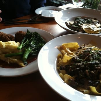 Siena Restaurant - Left to right: Stuffed Italian Meatloaf, Mushroom Pappardelle Boscaiola, and Ricotta and Portobella Stuffed Ravioli - Italian Near Me - Mashpee, Massachusetts