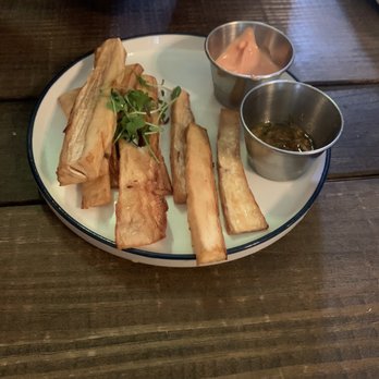 Cuba 1918 - Yuca fries with mayo and mojo - Cuban Near Me - San Antonio, Texas Cuba 1918 - Yuca fries with mayo and mojo - Cuban Near Me - San Antonio, Texas
