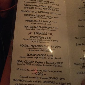 Frank - menu as of jan 2020 - Italian Near Me - New York, New York