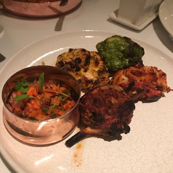 Tamarind - Kabab Selection (£38.50) - tiger prawn, monkfish, chicken supreme and lamb chop - Indian Near Me - London, XGL
