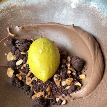 Cira - Milk Chocolate Cremeux with banana turmeric ice cream - Mediterranean Near Me - Chicago, Illinois