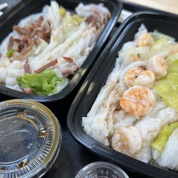 Ayee Rice Noodles Roll - Chino - two trays of food - Chinese Near Me - Chino, California Ayee Rice Noodles Roll - Chino - two trays of food - Chinese Near Me - Chino, California
