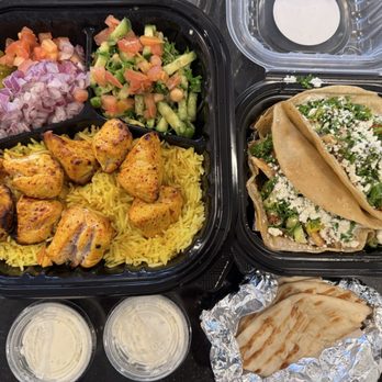 Shawarma Shack - Build Your Own Plate (chicken kabob), Shack Taco (chicken shawarma). - Mediterranean Near Me - San Diego, California