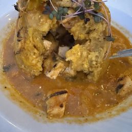 Mofongo with chicken and creole sauce Mofongo with chicken and creole sauce