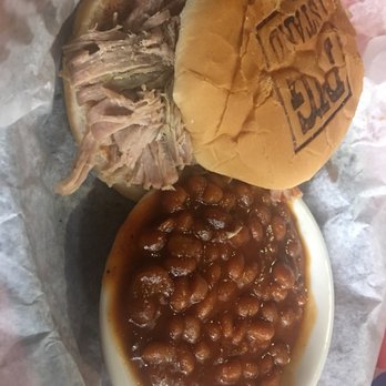 Colt's Pig Stand - Kids menu Pulled pork sandwich with bbq beans . Only 4.89$!! - Barbeque Near Me - Ormond Beach, Florida