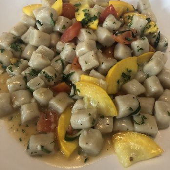 Senti Restaurant - Gnocchi in the sauce of the day; squash and cherry tomatoes with a white wine butter sauce - Italian Near Me - Pittsburgh, Pennsylvania