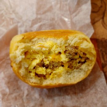 Kolache Factory - Pan sausage and egg. - Bakeries Near Me - Houston, Texas