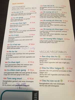 Menu photo 1 Miss Saigon Amsterdam, NH