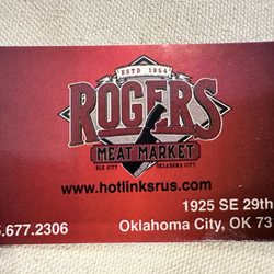 Alex Rogers Meat Market and Processing - Business card