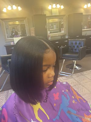 Silk Presses & Sleek Styles - Showcasing the salon’s expertise in smooth, straight finishes and healthy hair.
- Silk press with perfect shine
- Sleek, straight bobs on kids and adults
- Smoothing, blowouts, and flat iron work Silk Presses & Sleek Styles - Showcasing the salon’s expertise in smooth, straight finishes and healthy hair.
- Silk press with perfect shine
- Sleek, straight bobs on kids and adults
- Smoothing, blowouts, and flat iron work