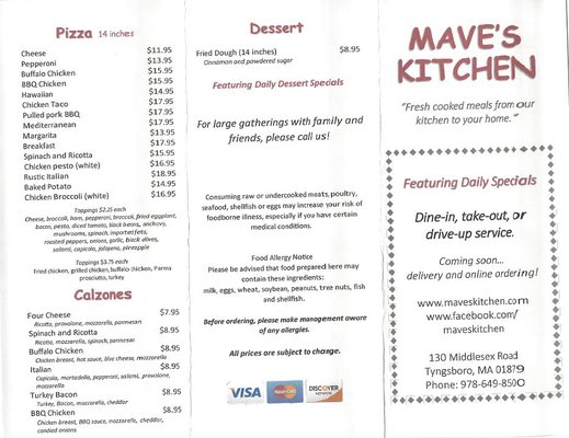 Menu photo 1 Mave's Kitchen Tyngsboro, MA