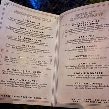 1923 Prohibition Bar - Menu - Cocktail Bars Near Me - Las Vegas, Nevada