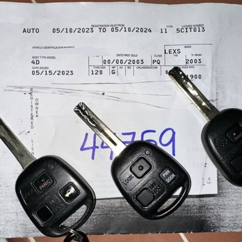 Tin Locksmith - Lexus Keys that he programmed for me! - Keys & Locksmiths Near Me - Garden Grove, California