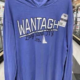a blue long sleeved t - shirt with the words wantagah a blue long sleeved t - shirt with the words wantagah