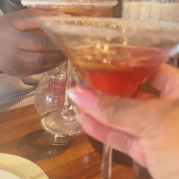 Lemon drop with strawberry puree delish !