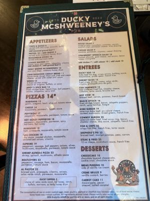 Menu photo 2 Ducky McShweeney’s Pub Houston, TX Menu photo 2 Ducky McShweeney’s Pub Houston, TX