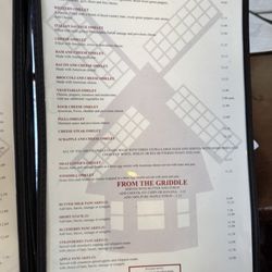 Windmill Family Restaurant - Menu as of 07/04/2025.