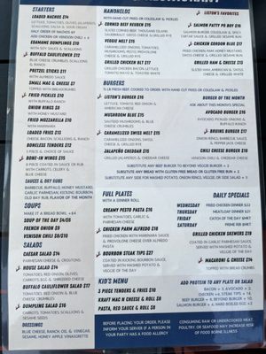 Menu photo 1 Listons Bar & Restaurant Worthington, MA Menu photo 1 Listons Bar & Restaurant Worthington, MA