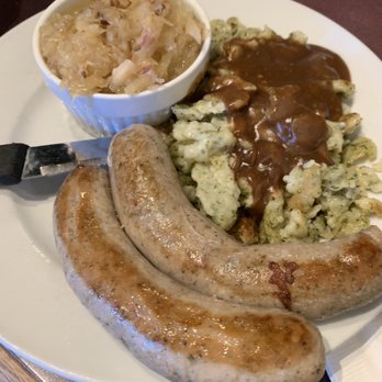 Barb & Ernie's Restaurant - Bratwurst with spatzle - German Near Me - Edmonton, Alberta