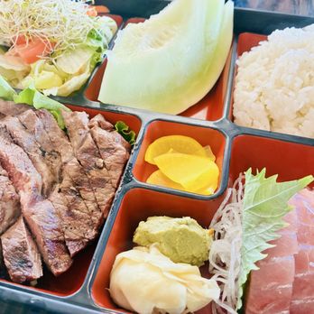 Sushi House - Beef teriyaki ( sauce on the side) and tuna - Sushi Bars Near Me - Alameda, California