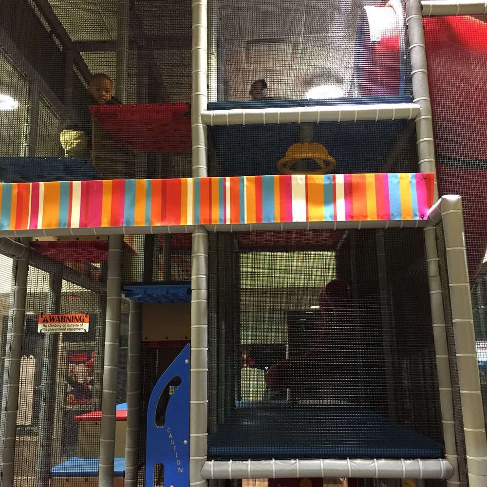 the inside of a play area