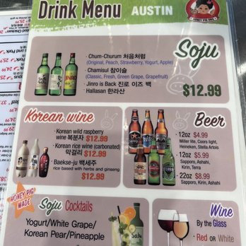 Honey Pig BBQ - Drink menu - Korean Near Me - Austin, Texas Honey Pig BBQ - Drink menu - Korean Near Me - Austin, Texas