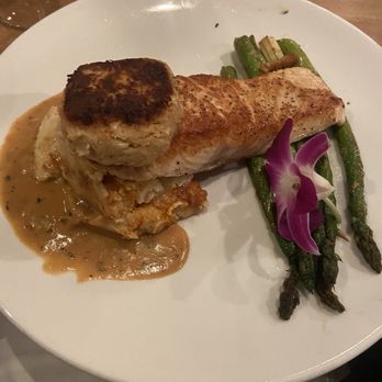 MB Grille - Salmon and crab cake - New American Near Me - Simi Valley, California MB Grille - Salmon and crab cake - New American Near Me - Simi Valley, California