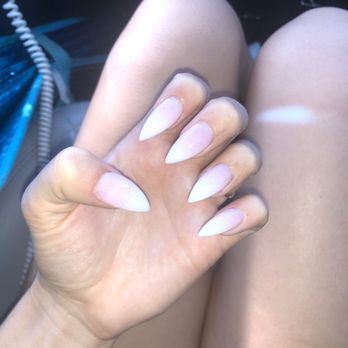 Grand Nails Lounge - French ombré on my natural nails shaped stiletto - Nail Salons Near Me - Glendale, Arizona Grand Nails Lounge - French ombré on my natural nails shaped stiletto - Nail Salons Near Me - Glendale, Arizona