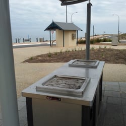 John Miller Reserve - BBQ and loo, taken from inside the sheltered area