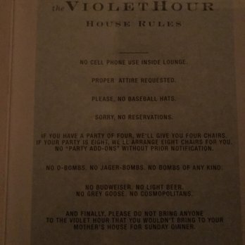 The Violet Hour - Rules - New American Near Me - Chicago, Illinois The Violet Hour - Rules - New American Near Me - Chicago, Illinois