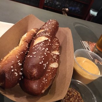 Honolulu Beerworks - Bavarian Soft Pretzels with cheese sauce and mustard seeds - Brewpubs Near Me - Honolulu, Hawaii Honolulu Beerworks - Bavarian Soft Pretzels with cheese sauce and mustard seeds - Brewpubs Near Me - Honolulu, Hawaii