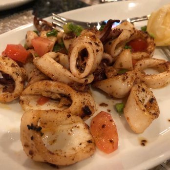 Basils Greek Dining - Grilled Calamari @foodieinthechiburbs - Greek Near Me - Aurora, Illinois