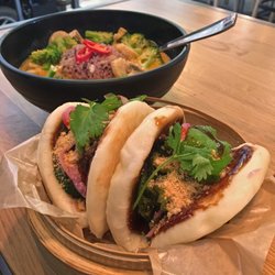 SEN Street Kitchen - Gua bao a.k.a BBQ pork buns with sour onions and peanuts. So good!