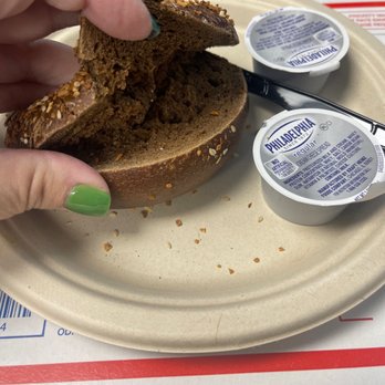 Brooklyn Water Bagel - The 1/2 sliced bagel I received - Coffee & Tea Near Me - Delray Beach, Florida Brooklyn Water Bagel - The 1/2 sliced bagel I received - Coffee & Tea Near Me - Delray Beach, Florida
