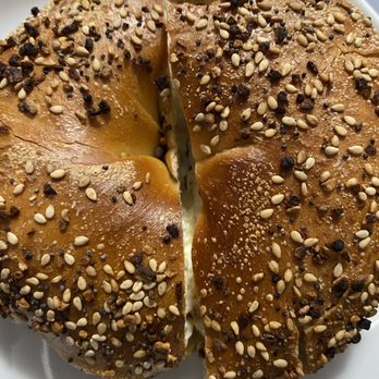 Rego Bagels - everything bagel toasted with cream cheese - Bagels Near Me - Rego Park, New York Rego Bagels - everything bagel toasted with cream cheese - Bagels Near Me - Rego Park, New York