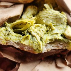 Half Moon Bay Bakery - Artichoke pesto pizza slice, ask them to heat it up