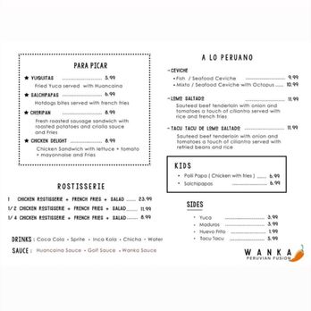 Wanka - Menu for 6/2/2020. They'll be at Alexan Exchange from 5-8 pm. - Peruvian Near Me - Cypress, Texas