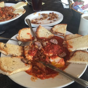 Perreca's Bakery - Eggs purgatory (both) with side of sausage n potatoes - Bakeries Near Me - Schenectady, New York Perreca's Bakery - Eggs purgatory (both) with side of sausage n potatoes - Bakeries Near Me - Schenectady, New York
