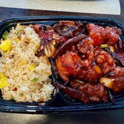 The Rice Box - Sesame chicken lunch combo