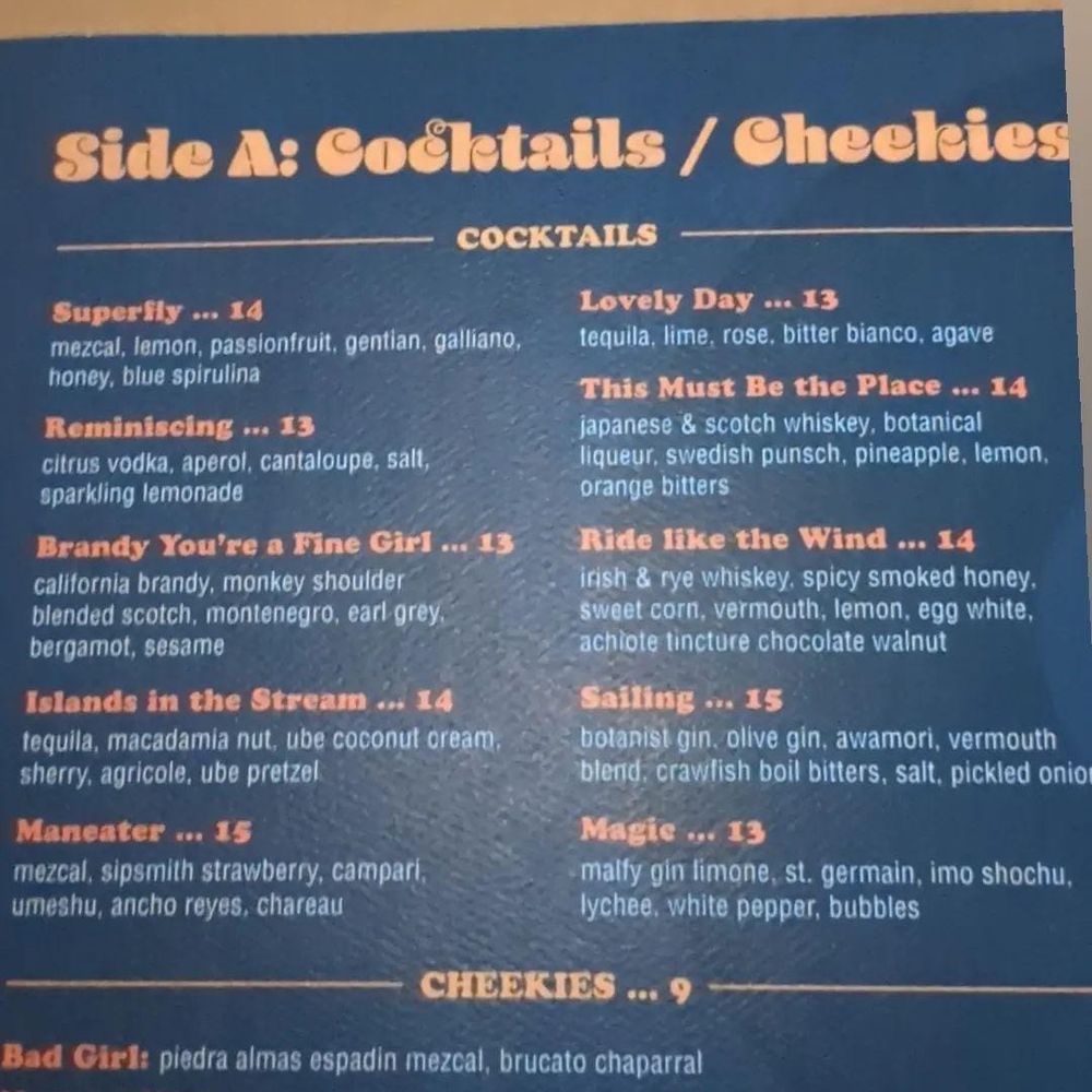 For The Record - This month's menu - Cocktail Bars Near Me - San Francisco, California