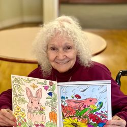 Belair Nursing and Rehabilitation Center - Mom with two of her drawings